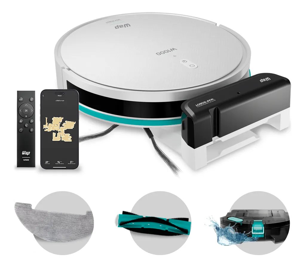 Robô aspirador WAP Robot W1000 branco com mapeamento giroscópico